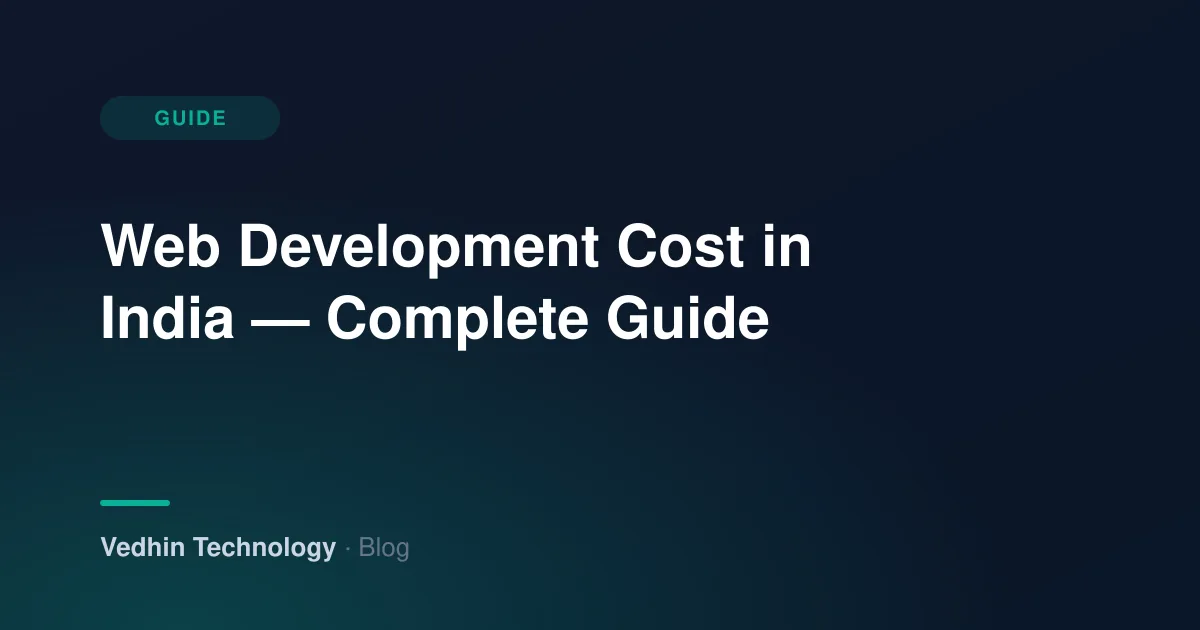 Web Development Cost in India — Complete Guide
